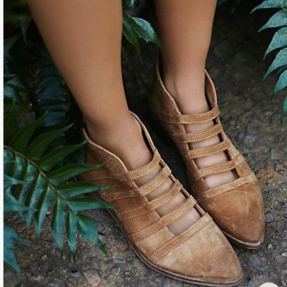 Free People Shoes - Free People Zip Suede Flats Size 8.5-9